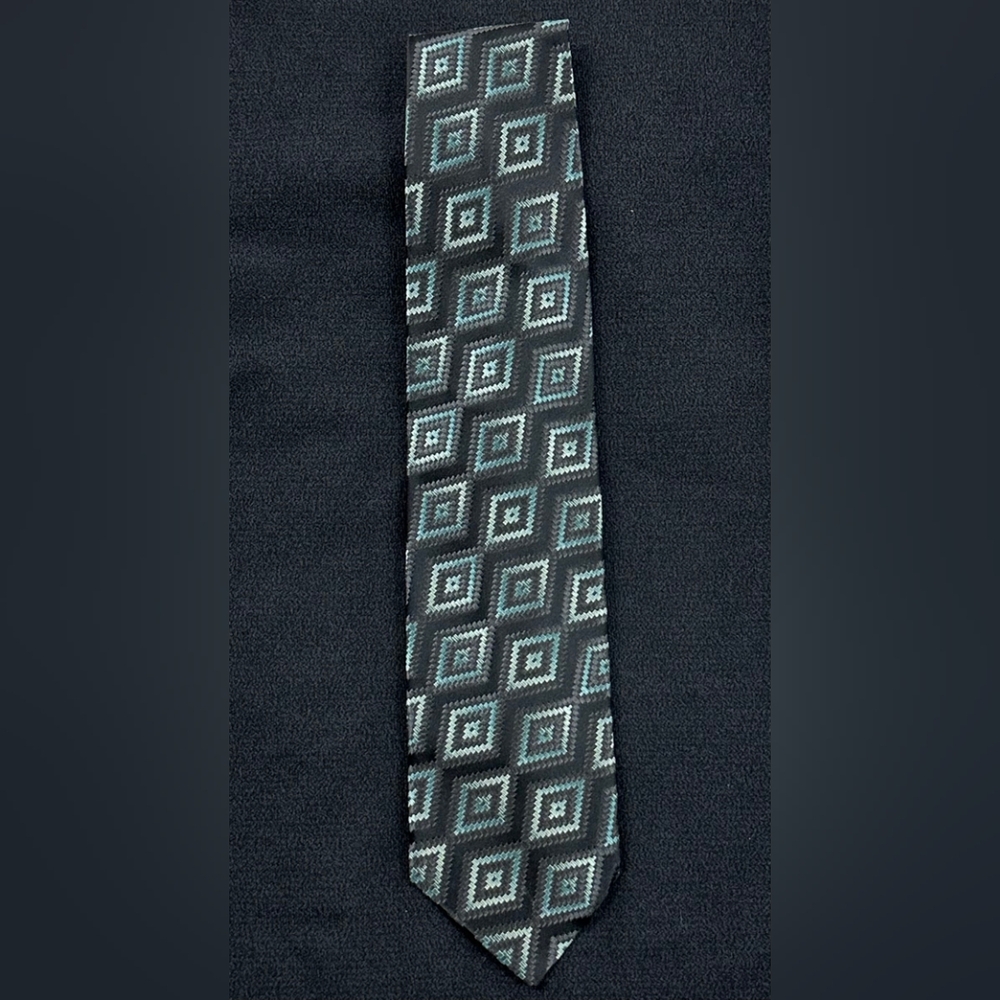 (NWOT) ERMENEGILDO ZEGNA 👔 100% Silk ◇ Geometric Patterned Tie